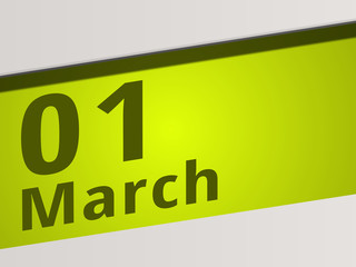 Date 01 March green Display Symbol