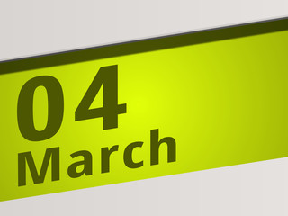 Date 04 March green Display Symbol