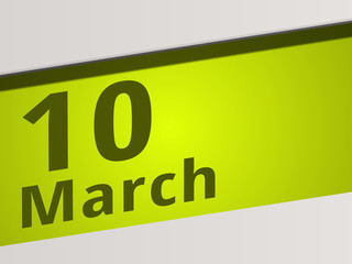 Date 10 March green Display Symbol