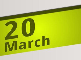 Date 20 March green Display Symbol
