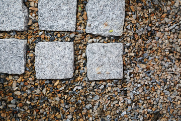 Mini rock background in japanese garden