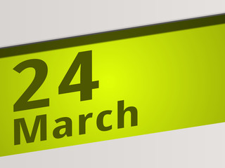 Date 24 March green Display Symbol