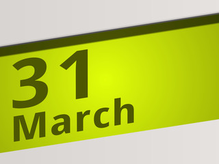 Date 31 March green Display Symbol