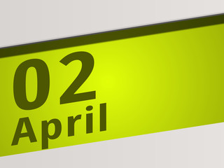 Date 02 April green Display Symbol