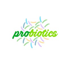 Probiotics logo. Concept of healthy nutrition ingredient for therapeutic purposes. simple flat style trend modern logotype graphic design isolated on white background