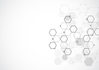 Molecular structure abstract tech background. Medical design. Vector illustration