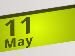 Date 11 May green Display Symbol