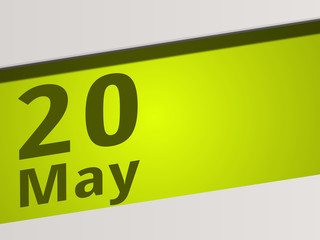 Date 20 May green Display Symbol