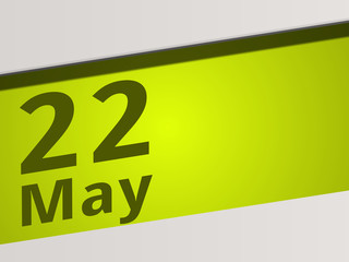 Date 22 May green Display Symbol