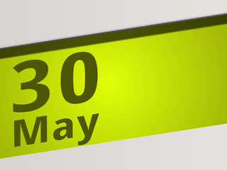 Date 30 May green Display Symbol