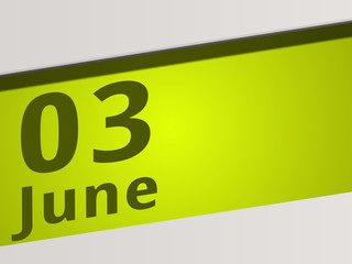 Date 03 June green Display Symbol