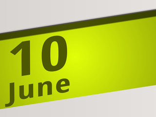 Date 10 June green Display Symbol