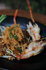 Thai food padthai fried noodle with shrimp