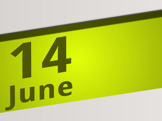 Date 14 June green Display Symbol