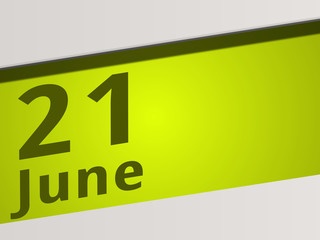 Date 21 June green Display Symbol