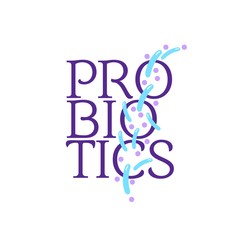 Probiotics logo. Concept of healthy nutrition ingredient for therapeutic purposes. simple flat style trend modern logotype graphic design isolated on white background