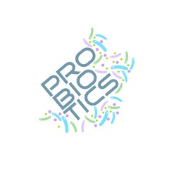 Probiotics logo. Concept of healthy nutrition ingredient for therapeutic purposes. simple flat style trend modern logotype graphic design isolated on white background