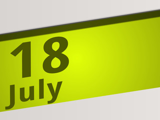 Date 18 July green Display Symbol