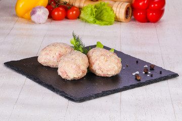 Raw pork cutlet