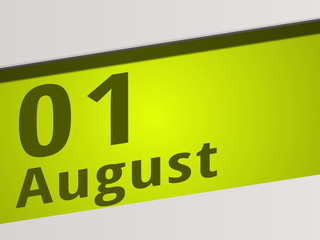 Date 01 August green Display Symbol
