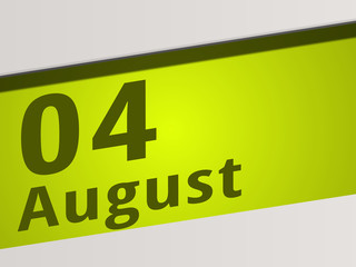 Date 04 August green Display Symbol