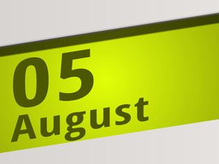 Date 05 August green Display Symbol