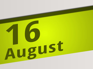 Date 16 August green Display Symbol