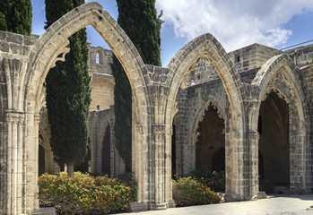 Fototapeta na wymiar Bellapais Abbey near Kyrenia, Northern Cyprus