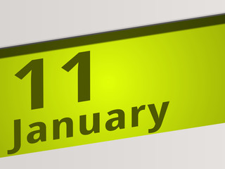Date 11 January green Display Symbol