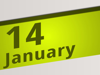 Date 14 January green Display Symbol
