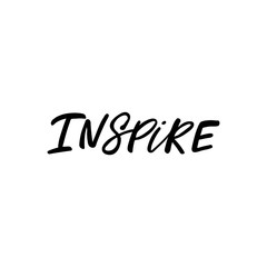 Fototapeta premium Hand drawn lettering card. The inscription: Inspire. Perfect design for greeting cards, posters, T-shirts, banners, print invitations.