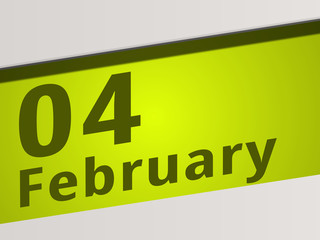 Date 04 February green Display Symbol