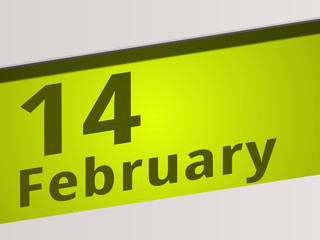 Date 14 February green Display Symbol