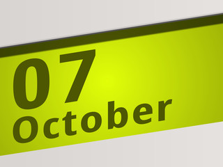 Date 07 October green Display Symbol