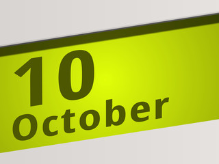 Date 10 October green Display Symbol