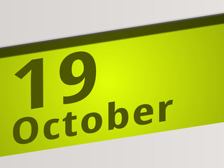 Date 19 October green Display Symbol
