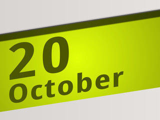 Date 20 October green Display Symbol