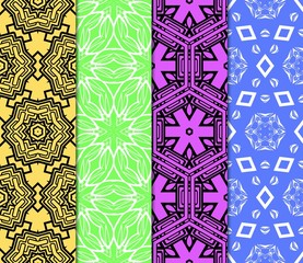 Set of seamless geometric patterns. Idea for creative design. Vector illustration