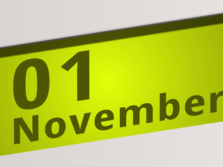 Date 01 November green Display Symbol