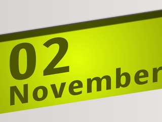 Date 02 November green Display Symbol