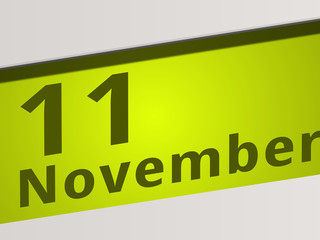 Date 11 November green Display Symbol