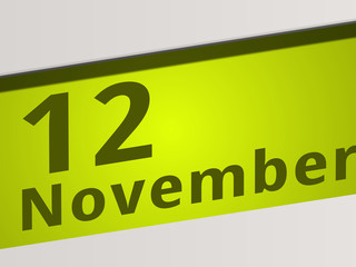 Date 12 November green Display Symbol