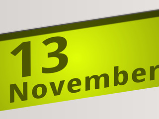 Date 13 November green Display Symbol