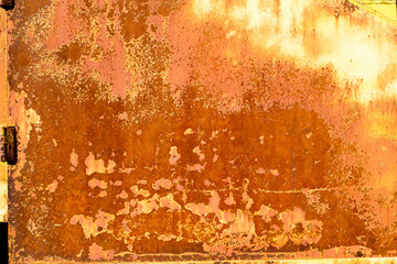 Texture of old iron, light paint and rust.