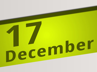 Date 17 December green Display Symbol