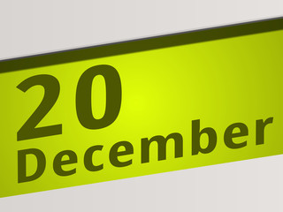 Date 20 December green Display Symbol