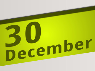 Date 30 December green Display Symbol