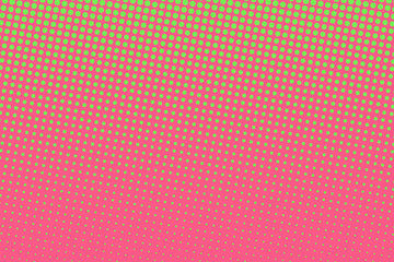 Pink-green halftone background. Digital gradient. Abstract backdrop with circles, point, dots.
