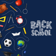 Back to school in chalkboard background