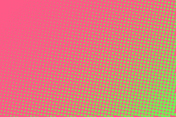 Pink-green halftone background. Digital gradient. Abstract backdrop with circles, point, dots.